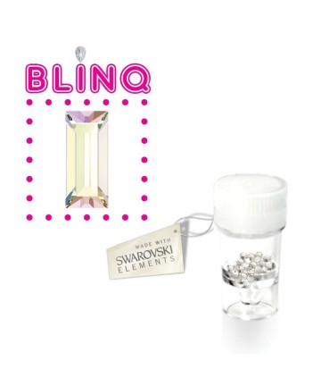 Swarovski Tooth Gem Crystals - Rectangle Aurora