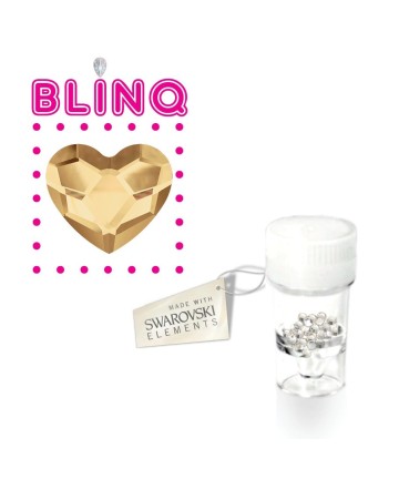 Swarovski Heart Gold Tooth Crystals 1pcs - toothgems