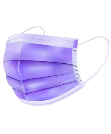Mondmaskers in een paarse lila kleur