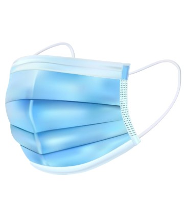 Mondmaskers in een zachte blauwe kleur