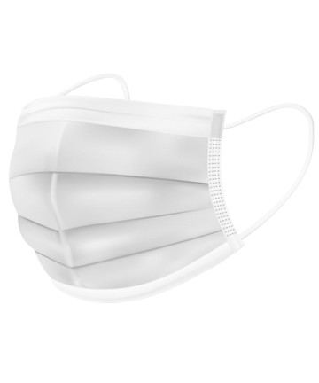Mondmaskers in een klinisch witte kleur